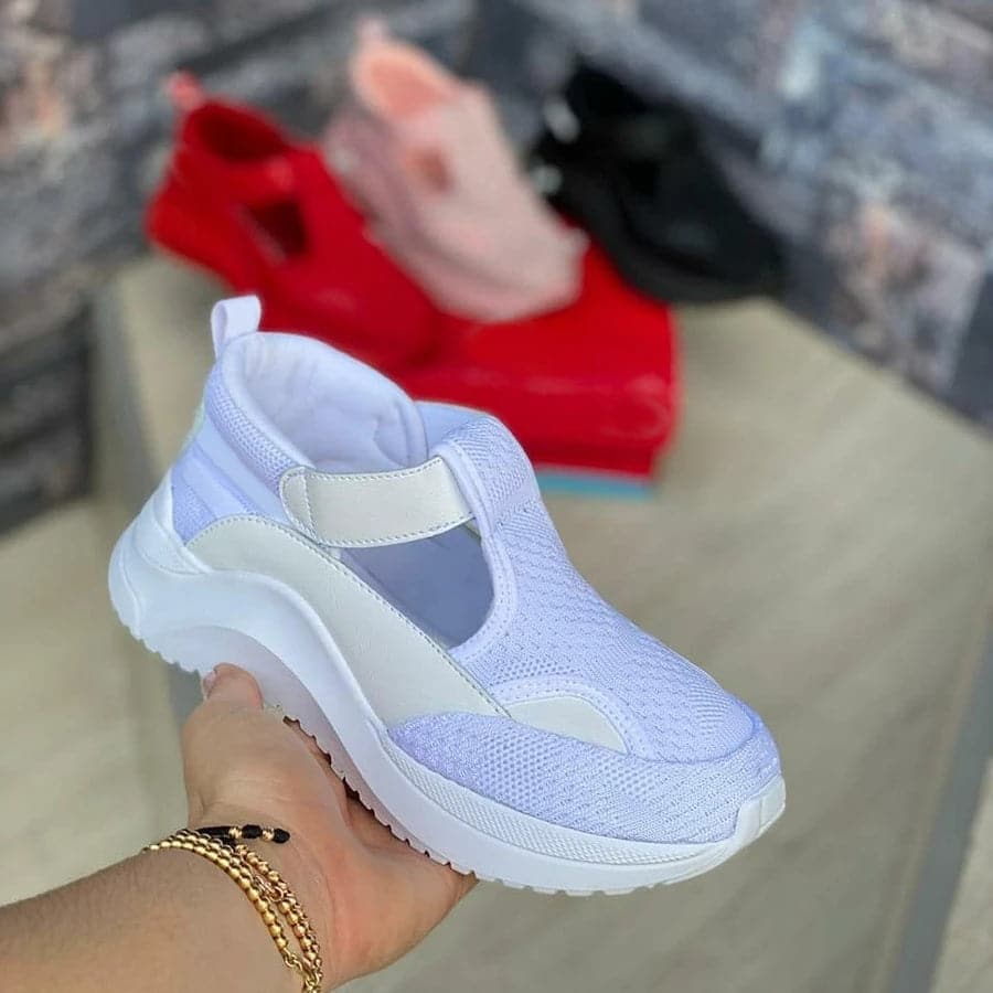 Comfy Mesh Flyknit Velcro Casual Sneakers - Koyers