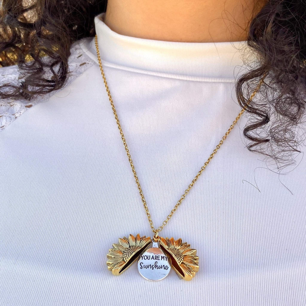 "You Are My Sunshine" Sunflower Necklace - Koyers