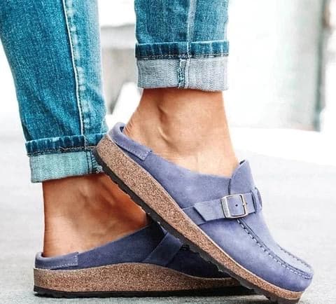 Women Casual Comfy Leather Slip-On Sandals - Koyers