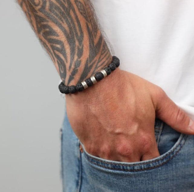 Lava Stone Bracelet with Custom Name Beads - Koyers