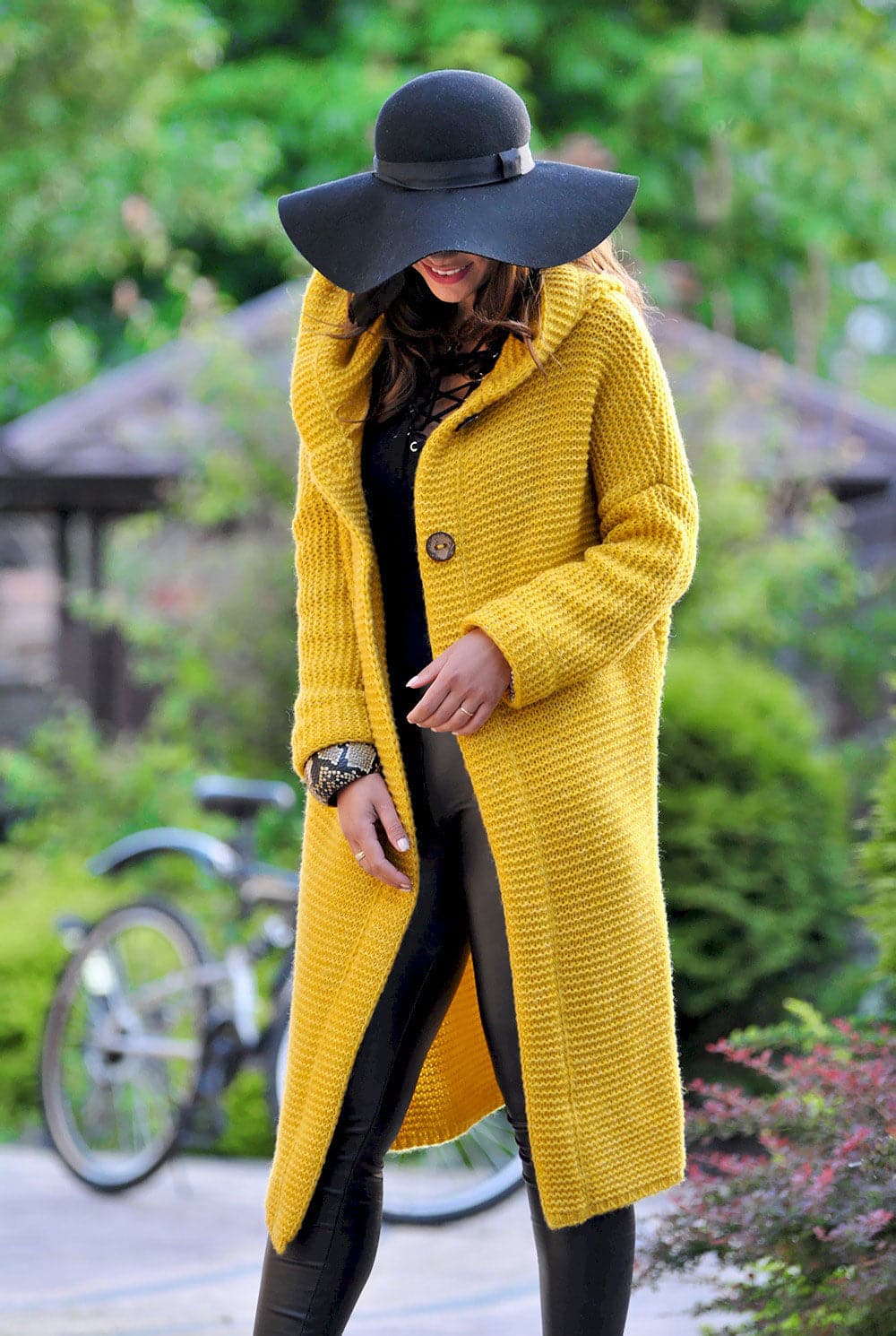 Fashionable Knitted Long Hooded Cardigan - Koyers