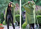 Fashionable Knitted Long Hooded Cardigan - Koyers