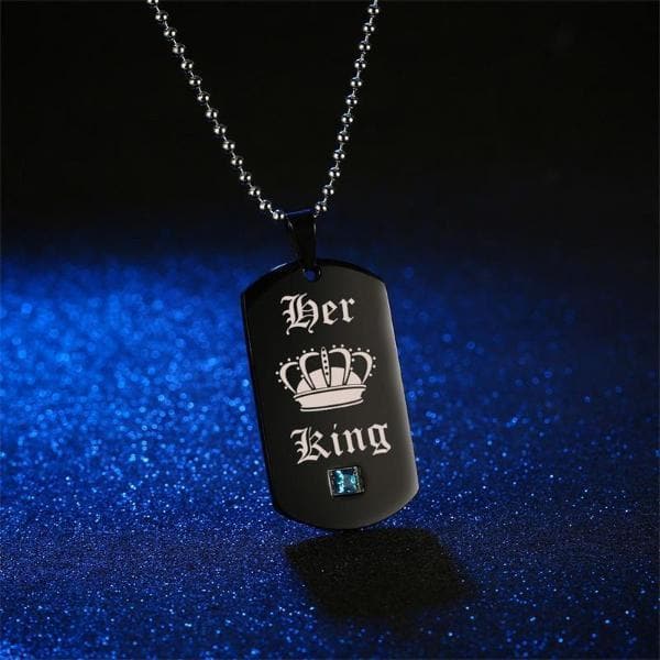 Her King & His Queen Couple Crystal Necklace - Koyers