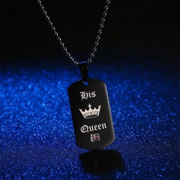Her King & His Queen Couple Crystal Necklace - Koyers