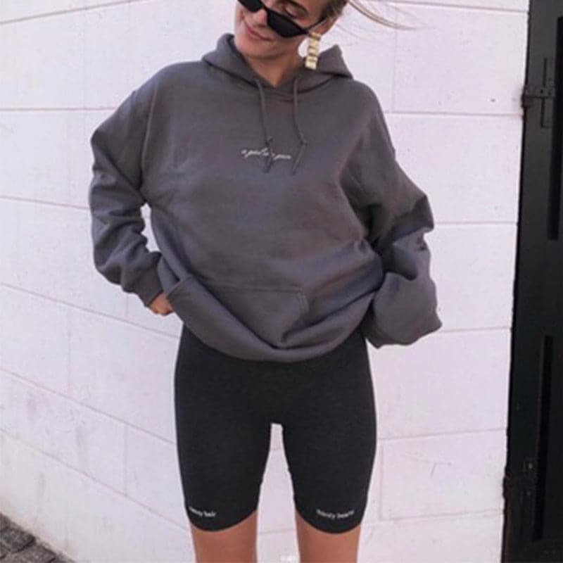 Fashion Letter Print High Waist Biker Shorts - Koyers