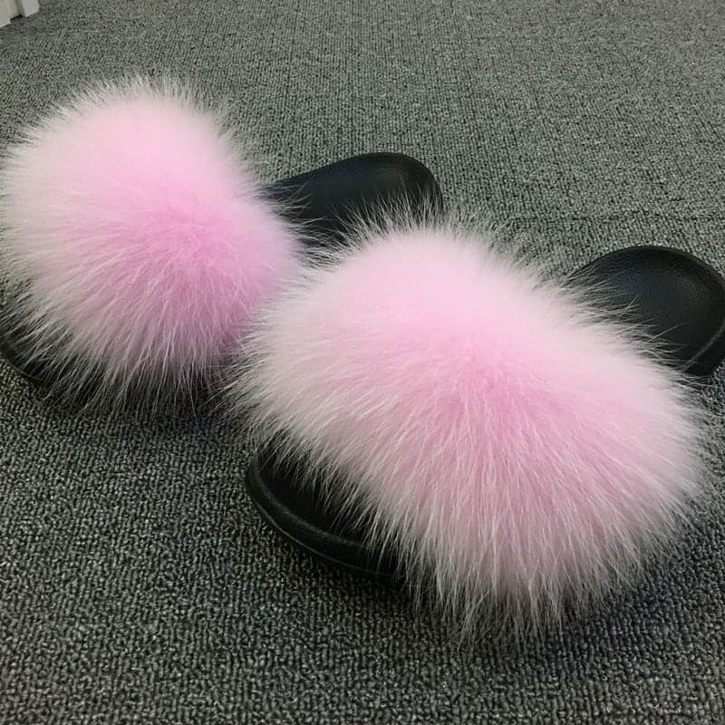 Fluffy Fox Fur Slippers - Koyers