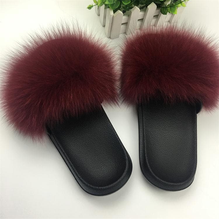 Fluffy Fox Fur Slippers - Koyers