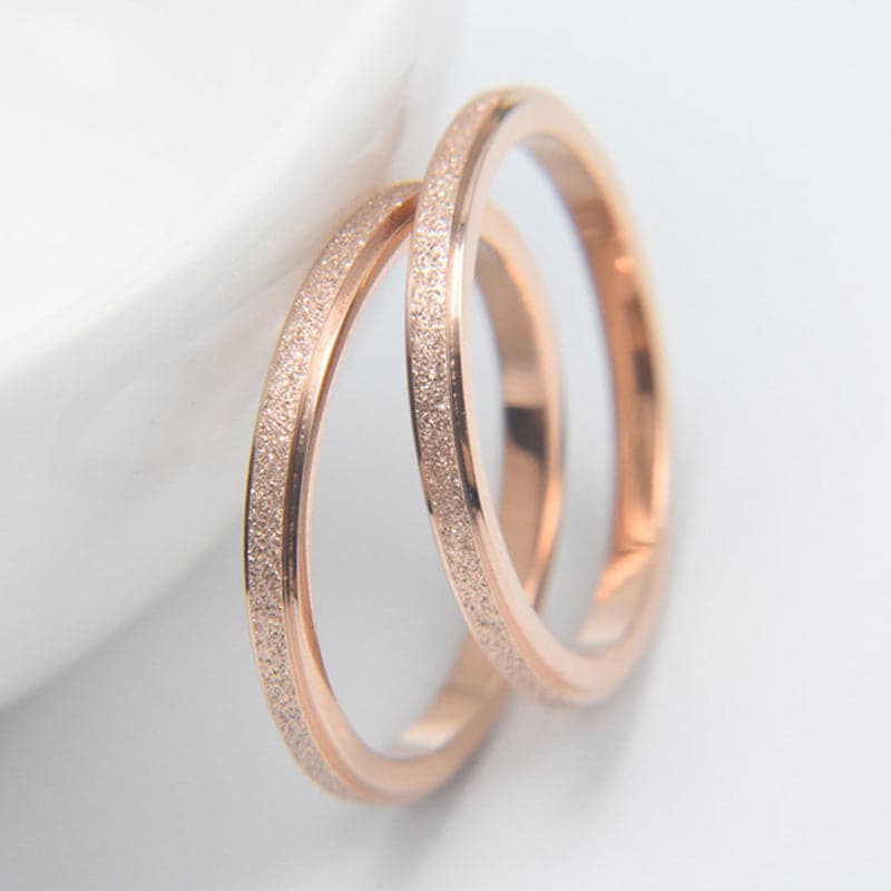 Simple Scrub Stainless Steel Women 's Rings - Koyers