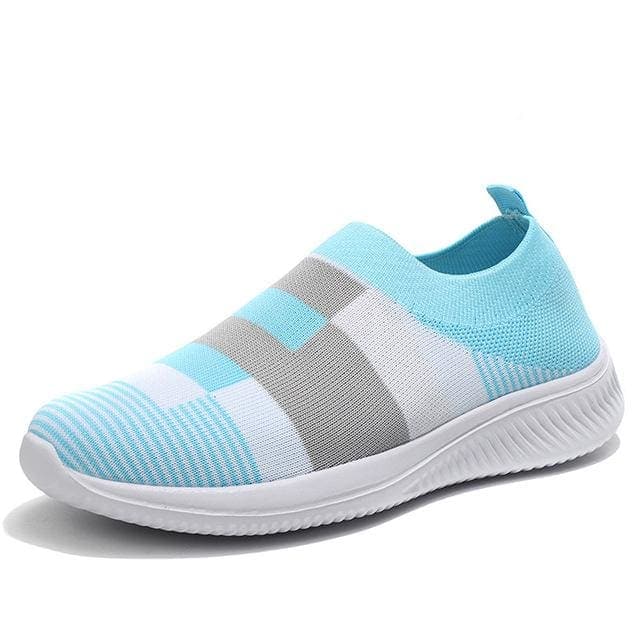 Women Breathable Mesh Slip-on Flat Shoes - Blue / (US 5 | UK 3)