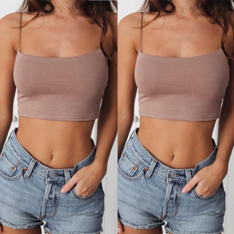 Spaghetti Strap Cropped Tank Top - Koyers