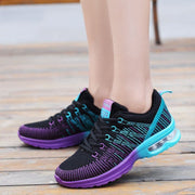 Colorblock Breathable Mesh Lace-Up Sneakers - Koyers