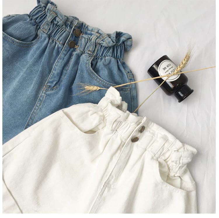 High Waist Loose Denim Shorts - Koyers