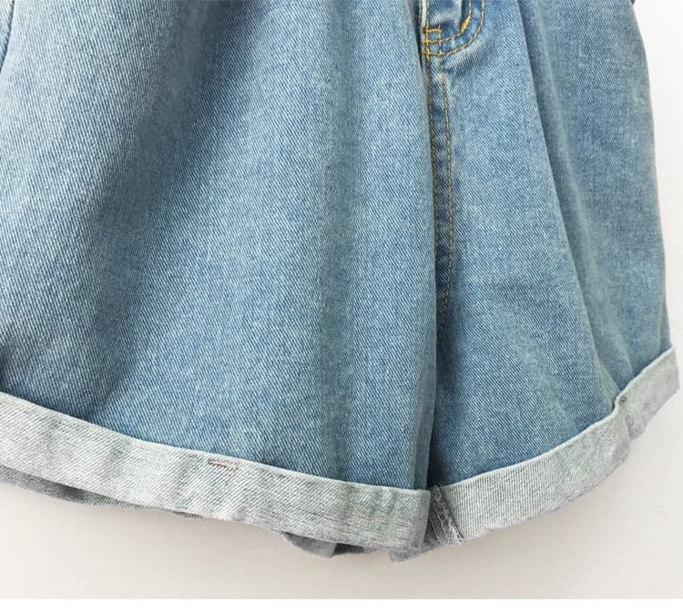 High Waist Loose Denim Shorts - Koyers