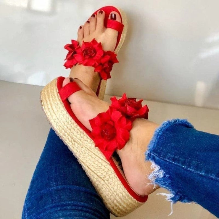 Gorgeous Casual Daily Flower Slip On Platform Sandals - Koyers