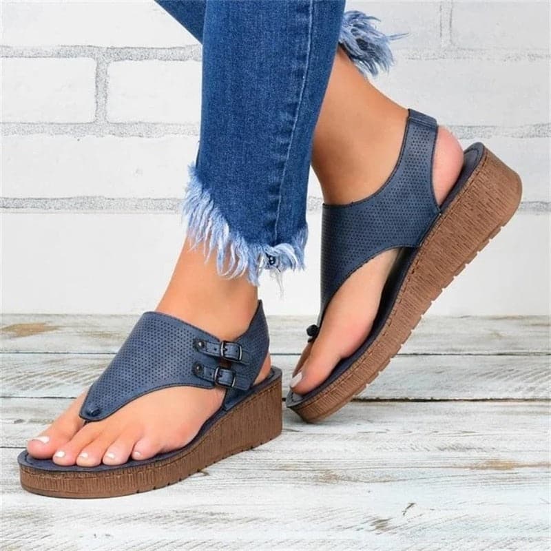 Perforated Toe Wedge Sandal - Koyers