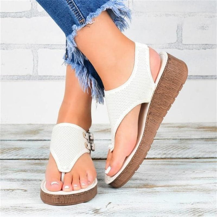 Perforated Toe Wedge Sandal - Koyers