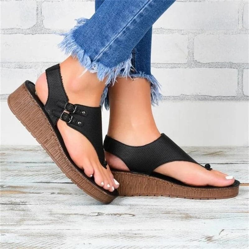 Perforated Toe Wedge Sandal - Koyers