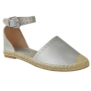 Leatherette Espadrilles Flats With Buckle Strap Sandals - Koyers