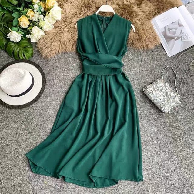 V-Neck Sleeveless Dresses French Chic - Koyers