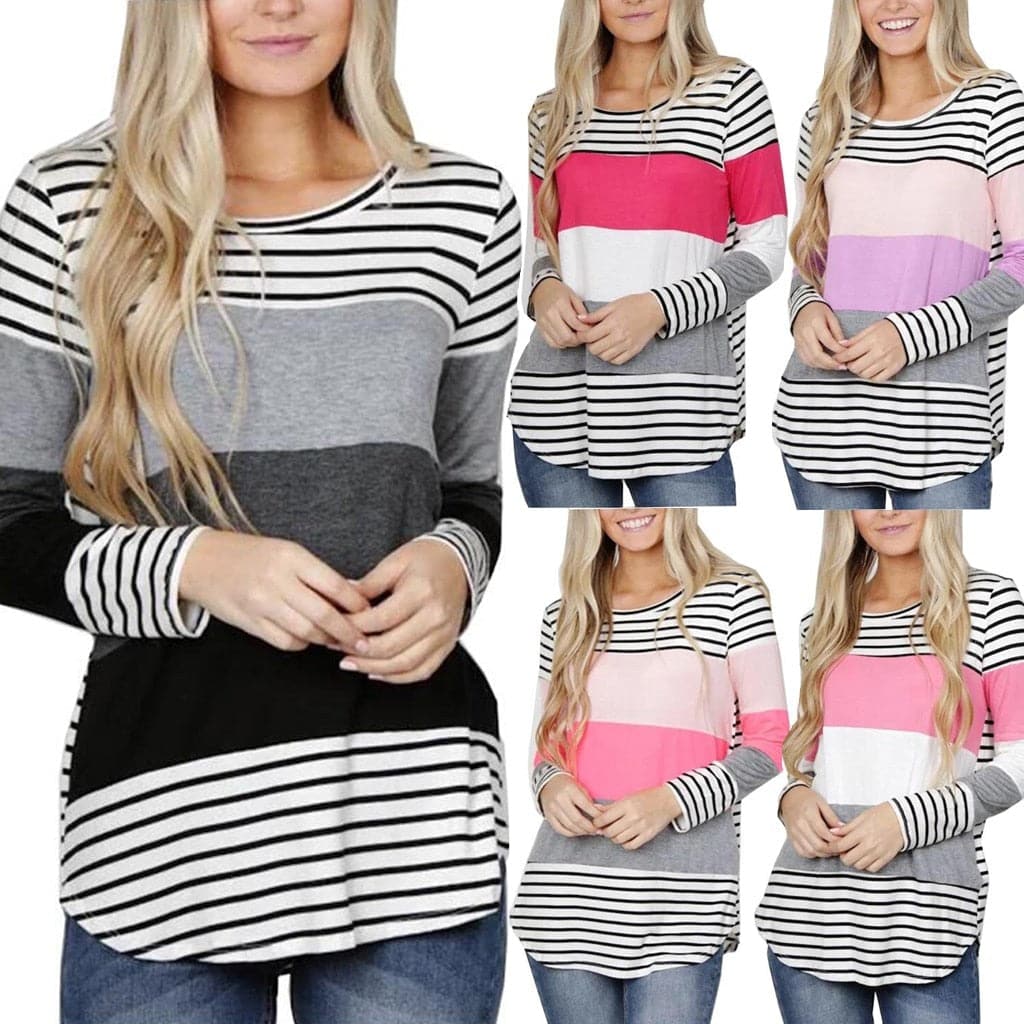 Women Crew Neck  Long Sleeve T-Shirt - Koyers