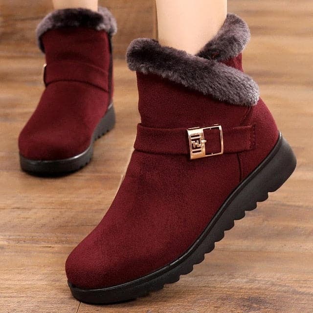 Suede Plush Zipper Orthopedic Ankle Boots - Koyers