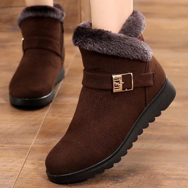Suede Plush Zipper Orthopedic Ankle Boots - Koyers