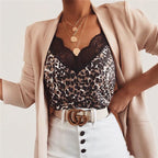 Lace Top Leopard Snake Print Tank - Koyers