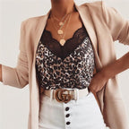 Lace Top Leopard Snake Print Tank - Koyers