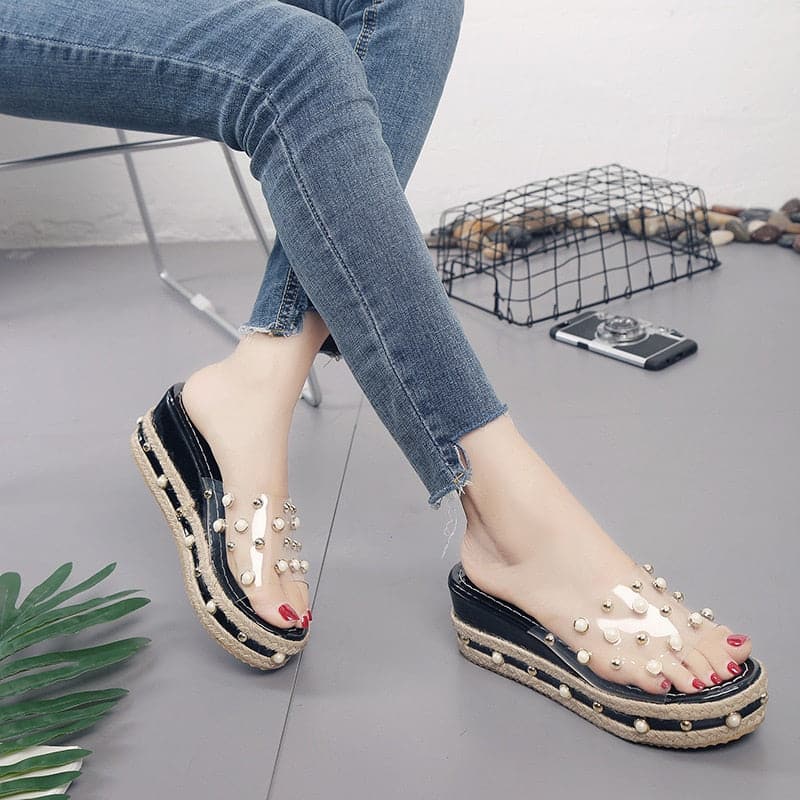 Elegant Pearl Platform Sandals - Koyers