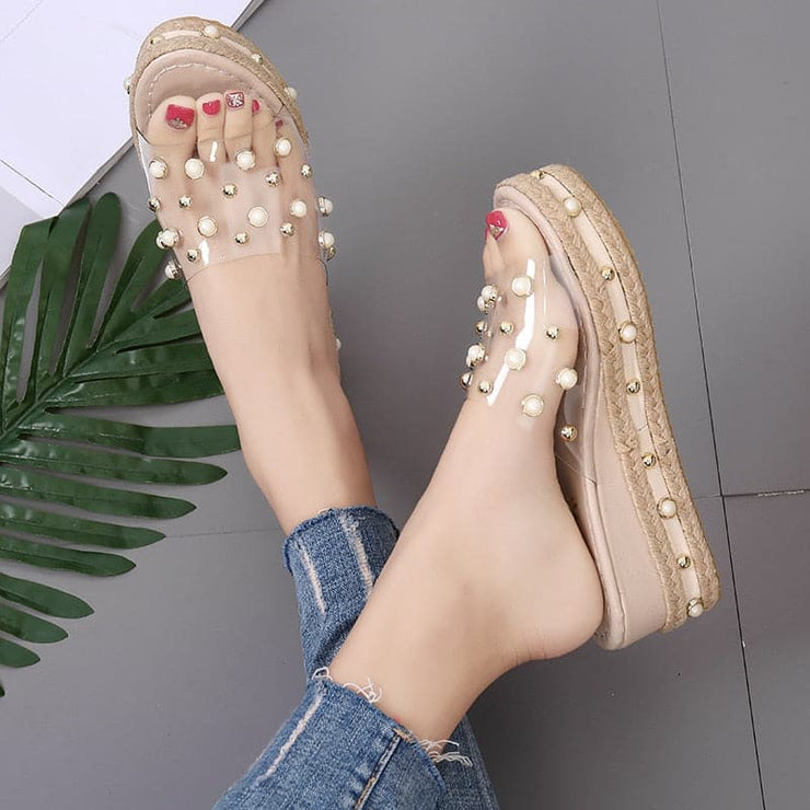 Elegant Pearl Platform Sandals - Koyers