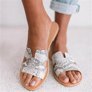 Animal Print Slip-On Flat Sandals - Koyers