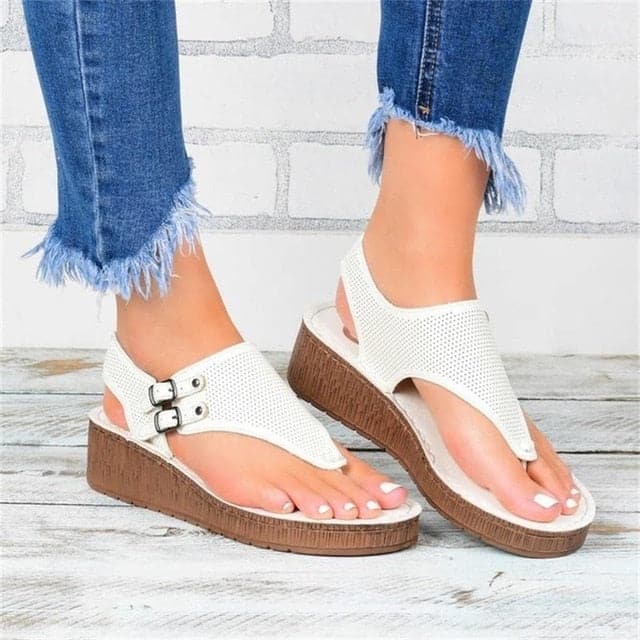 Perforated Toe Wedge Sandal - Koyers
