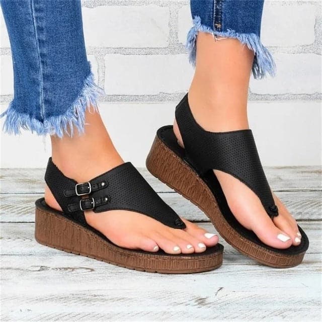 Perforated Toe Wedge Sandal - Koyers