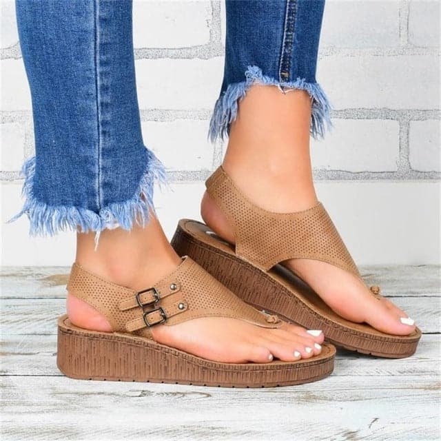 Perforated Toe Wedge Sandal - Koyers