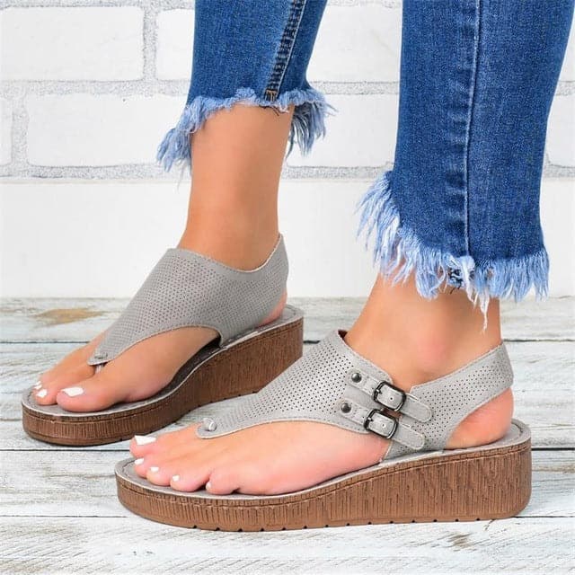 Perforated Toe Wedge Sandal - Koyers