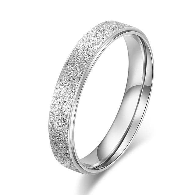 Simple Scrub Stainless Steel Women 's Rings - Koyers