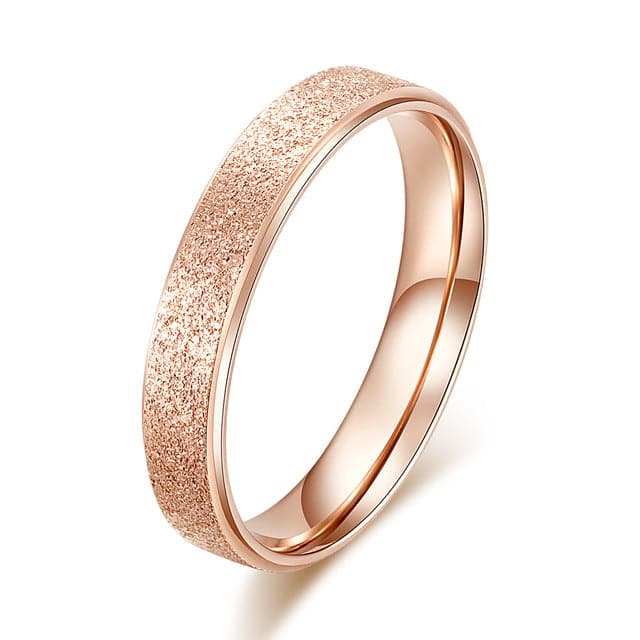 Simple Scrub Stainless Steel Women 's Rings - Koyers