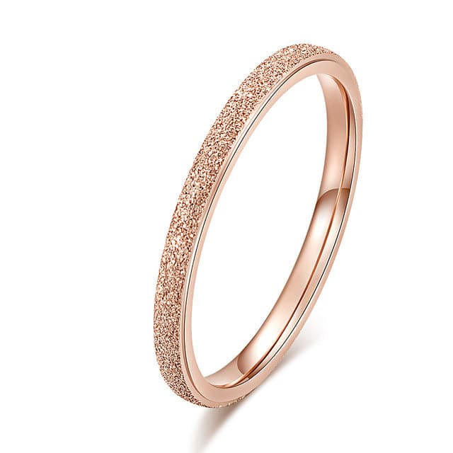 Simple Scrub Stainless Steel Women 's Rings - Koyers