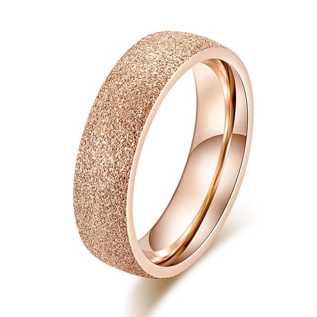 Simple Scrub Stainless Steel Women 's Rings - Koyers