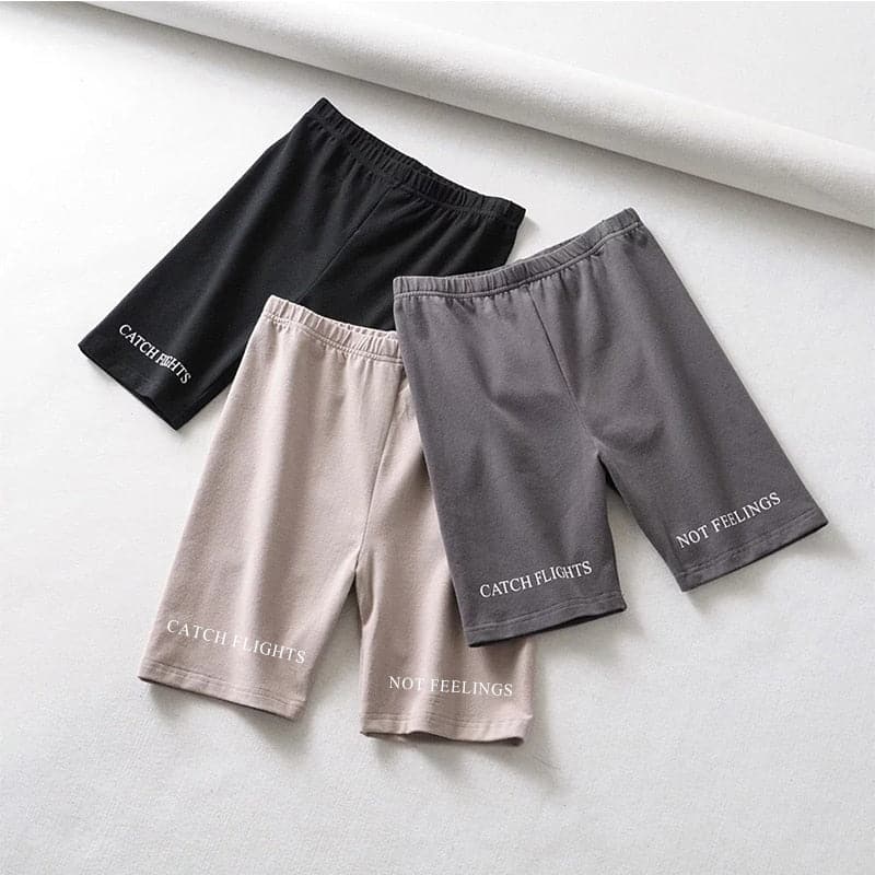 Fashion Letter Print High Waist Biker Shorts - Koyers