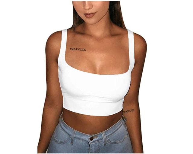 Strappy Low Neck Cropped Tank Top - Koyers