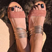 Slip-On Flat Open Toe Summer Slide Sandals - Koyers