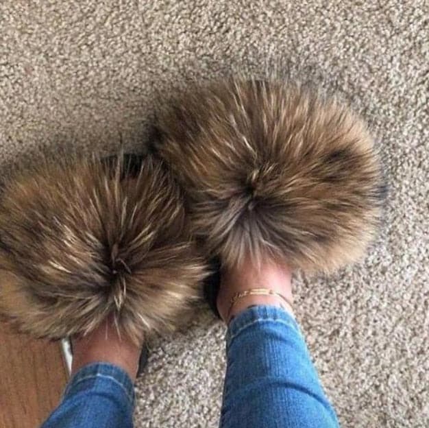Fluffy Fox Fur Slippers - Koyers