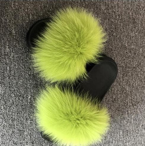 Fluffy Fox Fur Slippers - Koyers