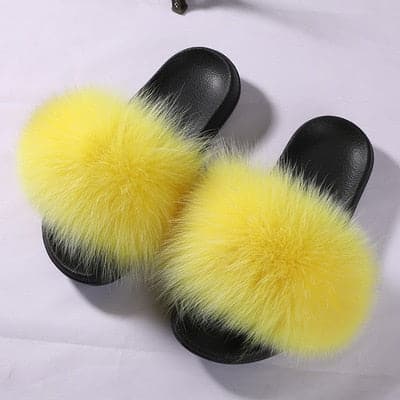 Fluffy Fox Fur Slippers - Koyers
