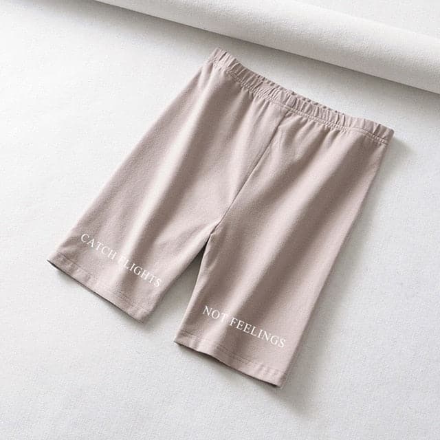 Fashion Letter Print High Waist Biker Shorts - Koyers