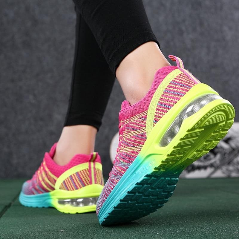 Colorblock Breathable Mesh Lace-Up Sneakers - Koyers
