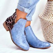Classy Animal Print Low Heel Ankle Boots - Koyers