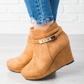 Comfy Wedge Suede Slip-On Boots - Koyers