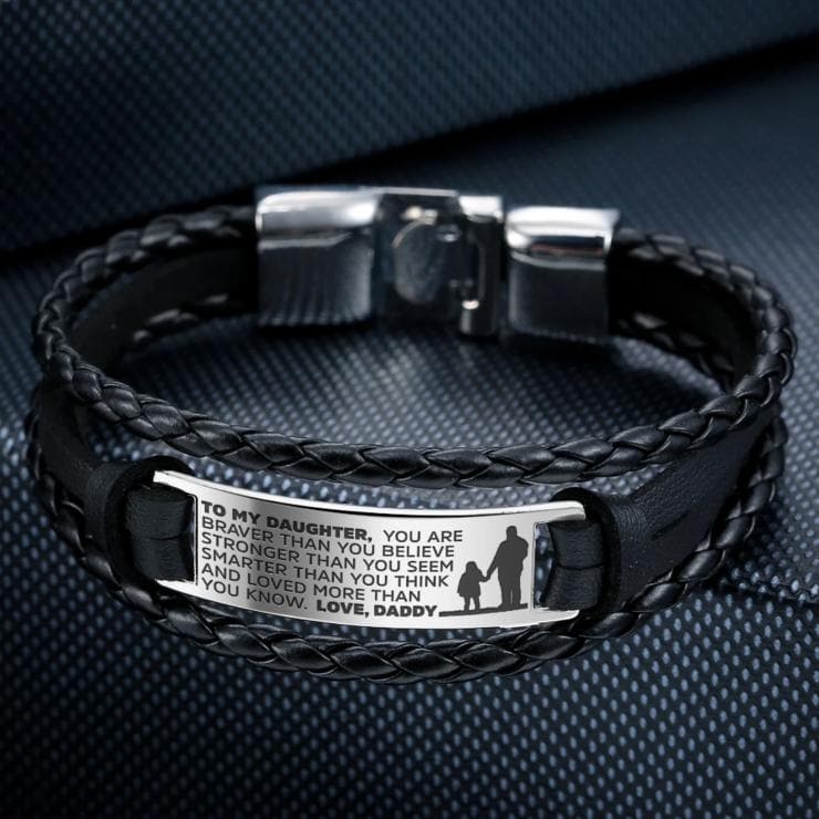 To My Daughter - Steel & Leather Style Bracelet - Koyers